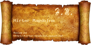 Hirter Magdolna névjegykártya